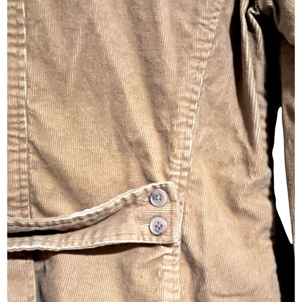 Y2K Lands End Corduroy Blazer Womens Size 12 Tan Jacket - Picture 11 of 13